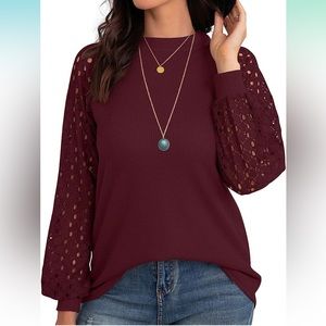 Women’s Waffle Knit Blouse - Casual Top - Size Medium
